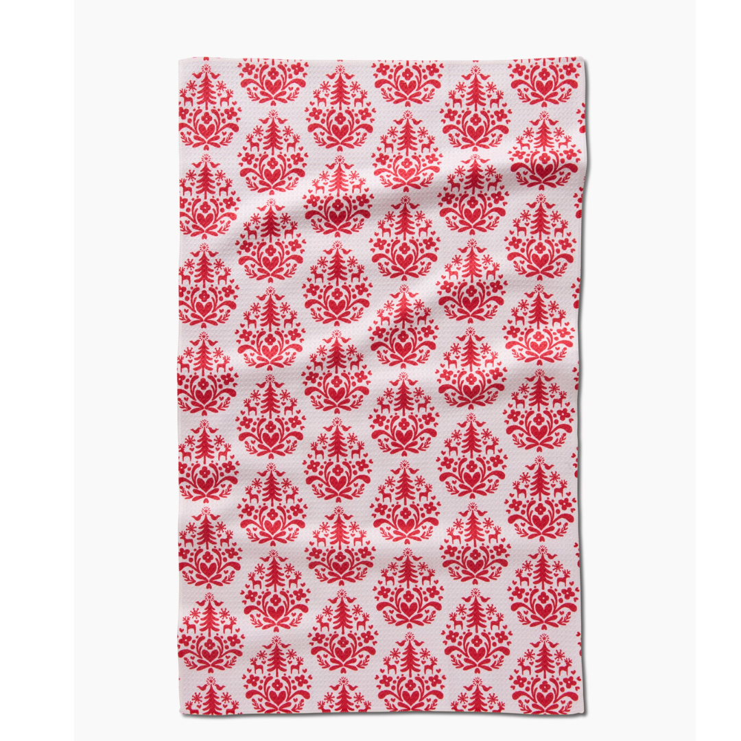 Geometry: Nordic Holiday Stamp Tea Towel