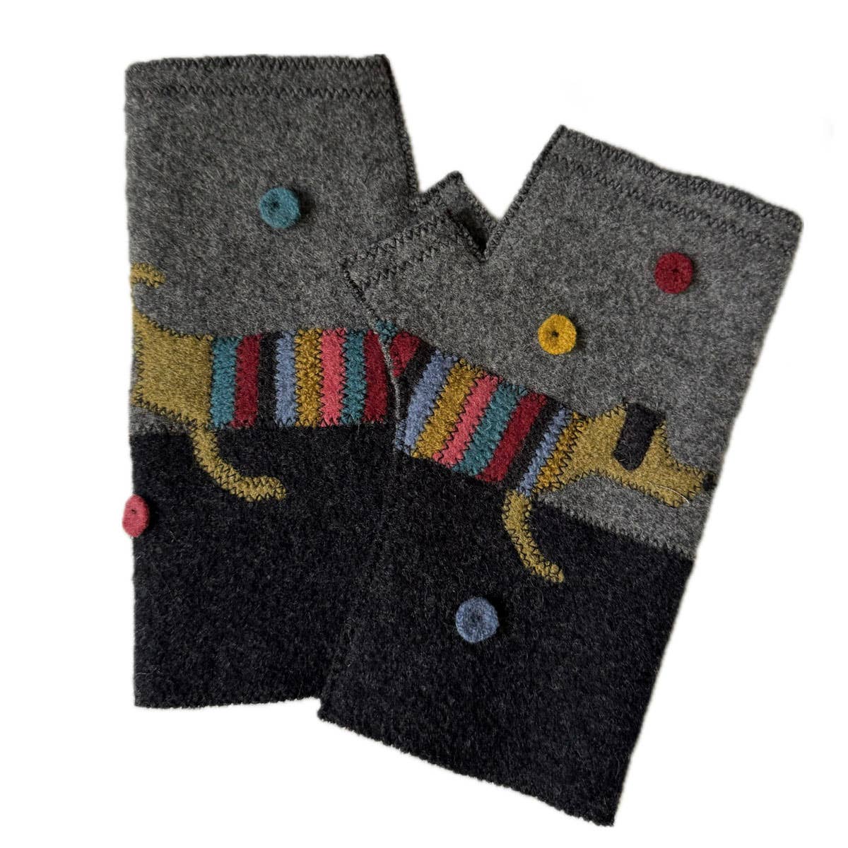 Woolflower: Hot Dog Fingerless Gloves