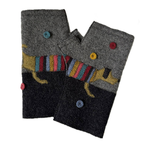 Woolflower: Hot Dog Fingerless Gloves