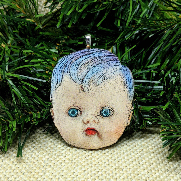 Iamsonotcool: Creepy Doll Head Ornament