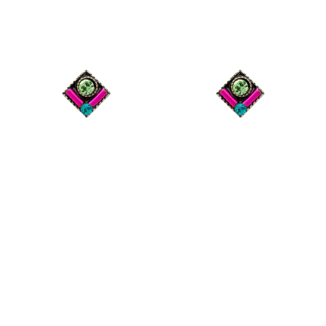 Firefly: Geometric Diamond Stud Earrings (E1078)