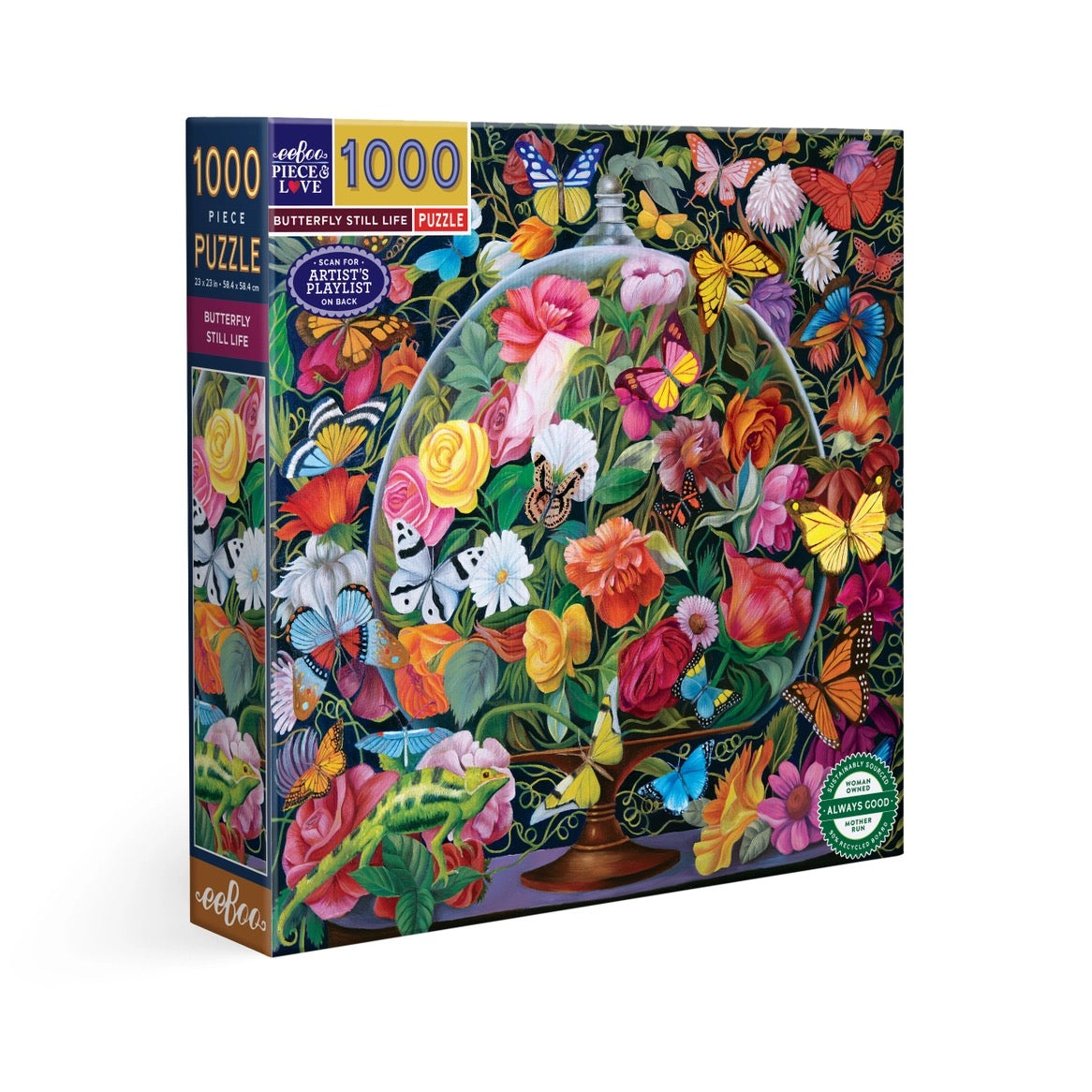 eeBoo: Butterfly Still Life 1000pc puzzle