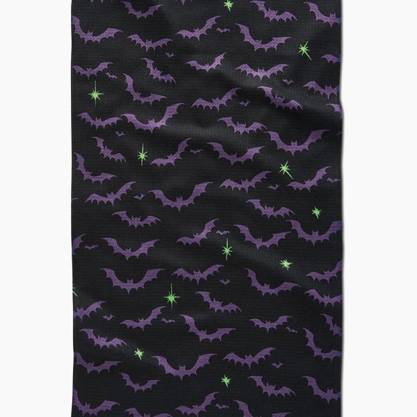 Geometry: Dark Night Bats Tea Towel
