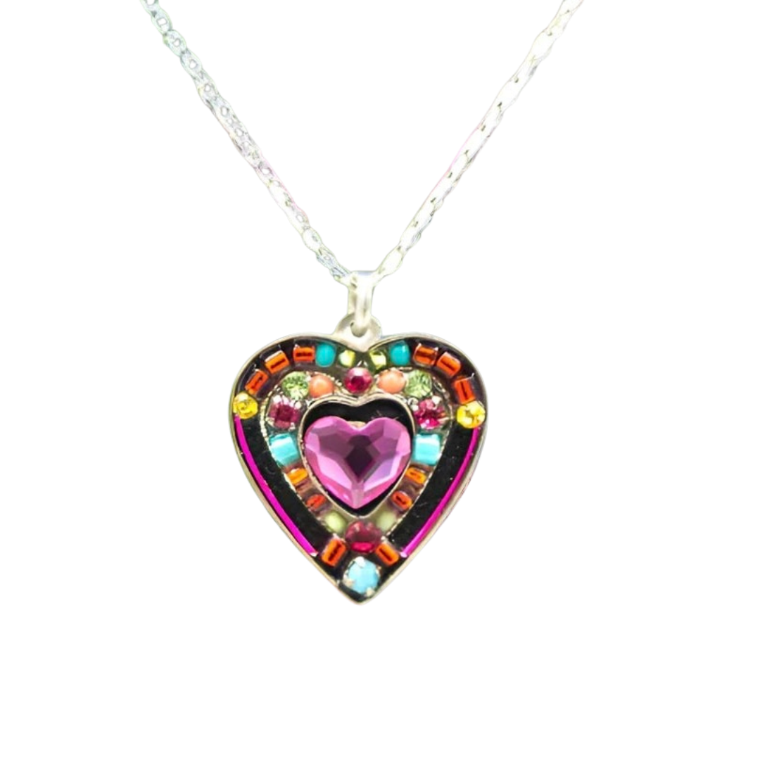 Firefly: Rose Heart Pendant, multi (8708)