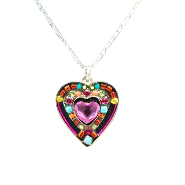 Firefly: Rose Heart Pendant, multi (8708)