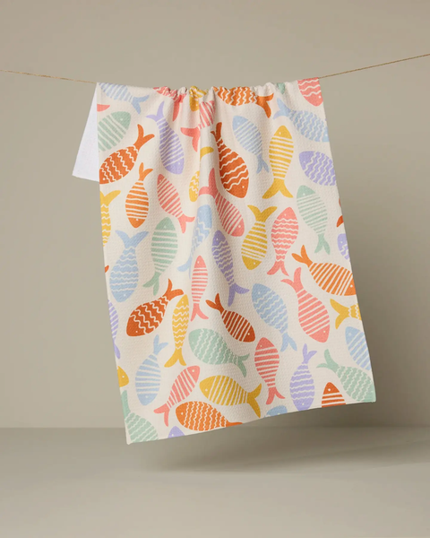 Geometry: Fish Flip Tea Towel