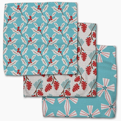 Geometry: Winter Holly Dishcloth Set