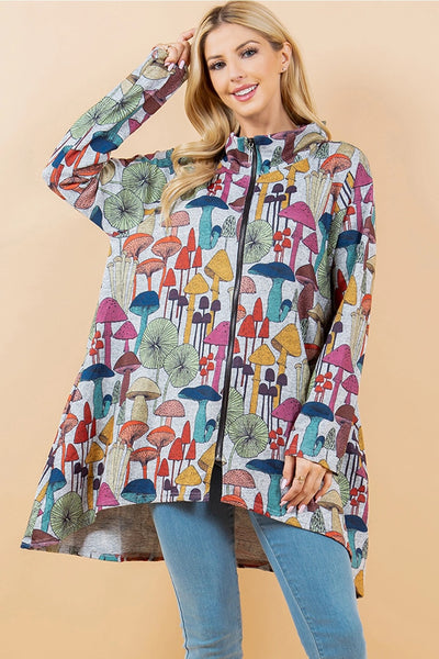 LA Soul: Mushroom Print Zipper Jacket