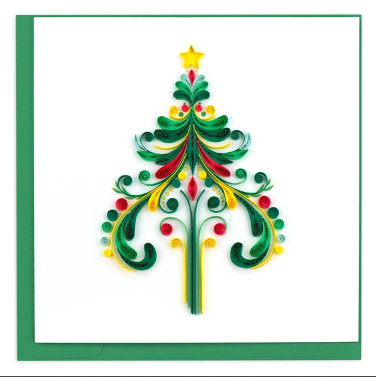 Quilling Card: Ornate Christmas Tree Card