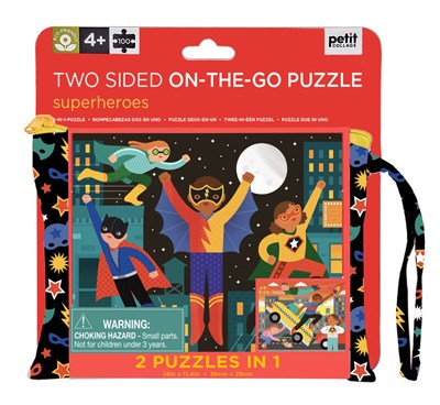Petit Collage: Superheroes 2-Sided Puzzle