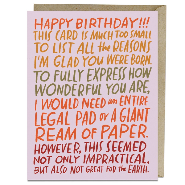 Em & Friends: Ream of Paper Birthday Card