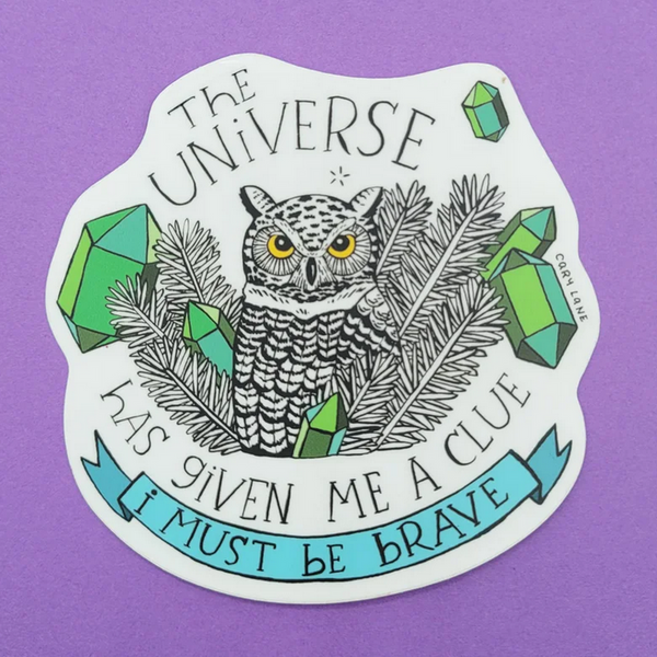 Cary Lane: Be Brave Owl Sticker