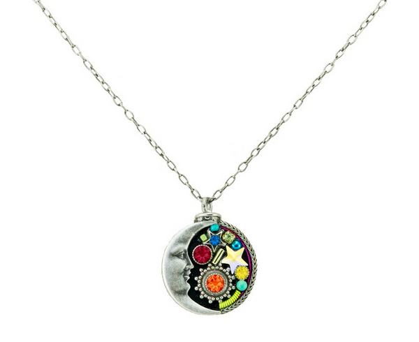 Firefly Mosaics: Luna and Star Pendant Necklace