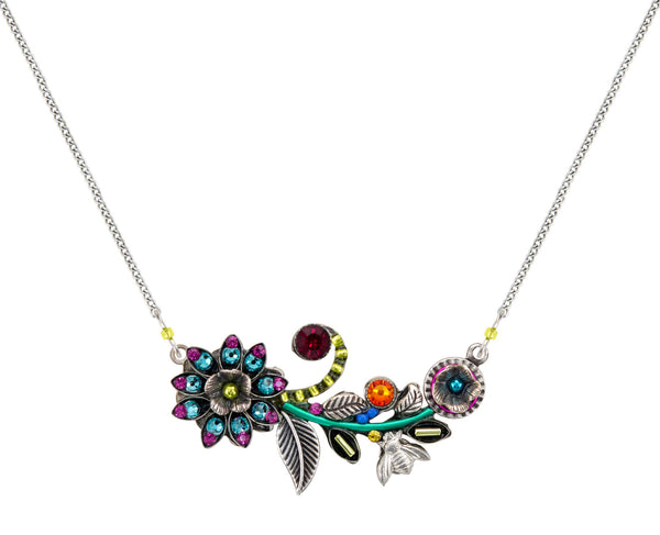 Firefly: Two Flowers with Bee Necklace from The Botanical Collection