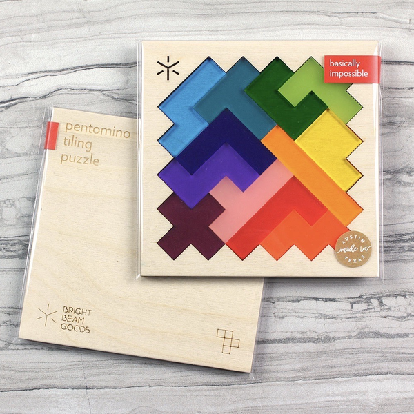 Bright Beam Goods: Square Pentomino Puzzle, Rainbow