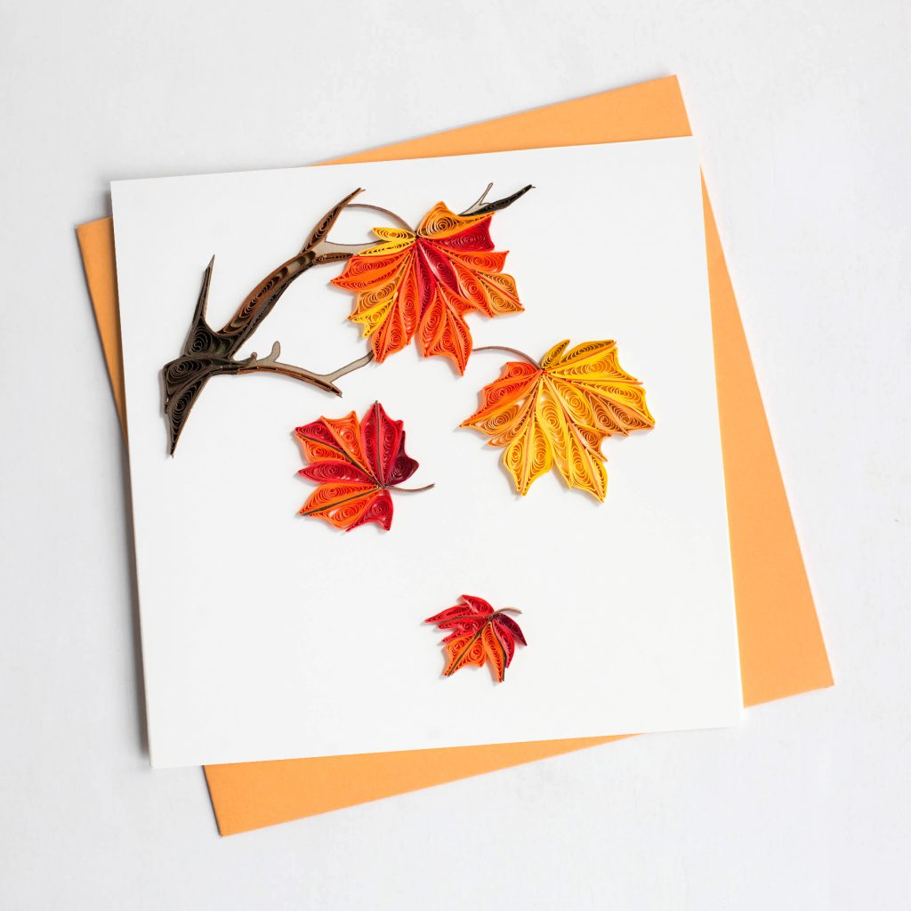 Quilling Card: Autumn Leaves