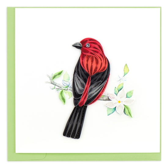 Quilling Card: Scarlet Tanager