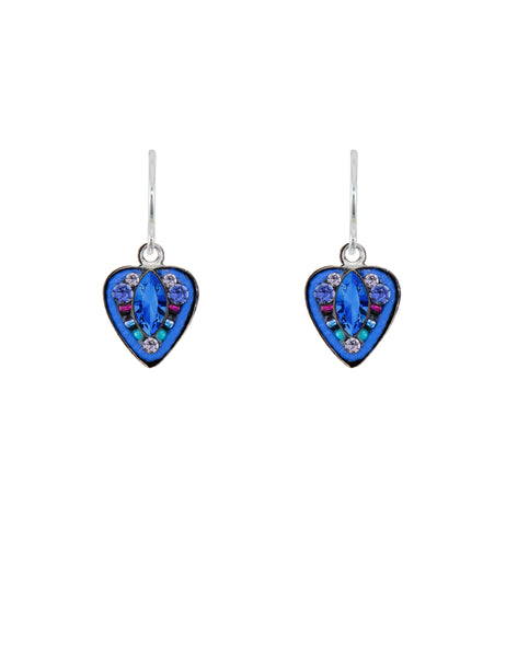 Firefly Mosaics: Heart and Marquis Stone Earrings in Sapphire