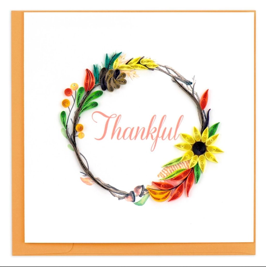 Quilling Card: Thankful Wreath Card